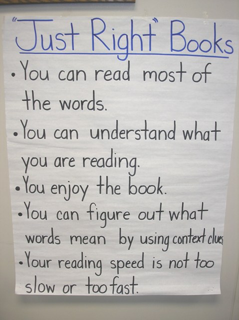 Just Right Book Chart