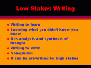 Low Stakes Writing